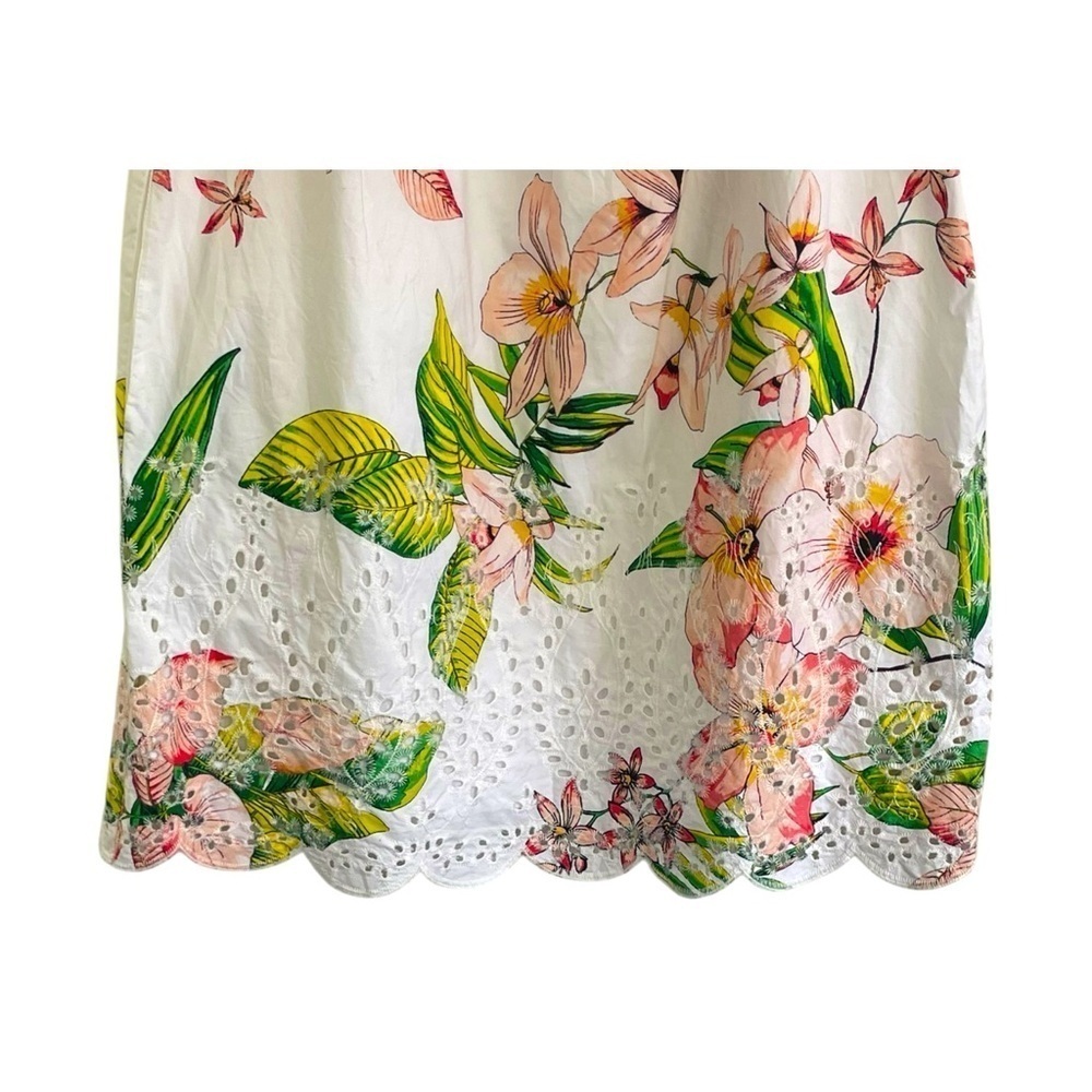 Ny & CO off the shoulder beautiful floral embroidered Eyelet white dress M - Picture 3 of 11